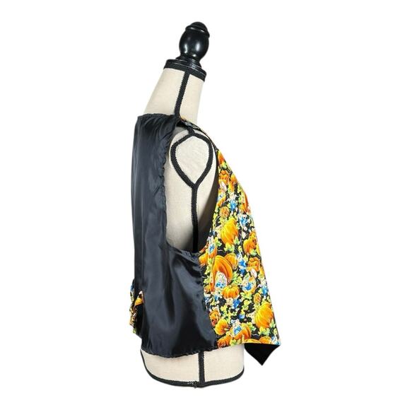 Vintage Basic Editions Pumpkin Teddy Bear Fall  Printed Vest - Picture 3 of 5